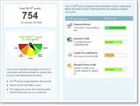 FICO Score Report Display